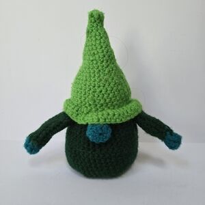 Amigurumi Little Mr. Green and Teal Crochet Gnome